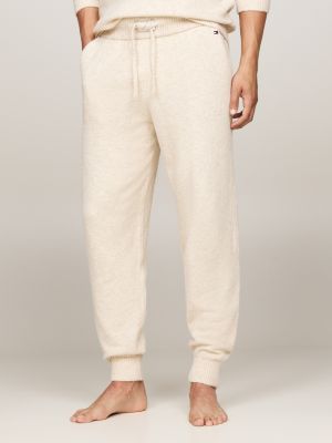 joggers lounge th established con lana beige da uomini tommy hilfiger