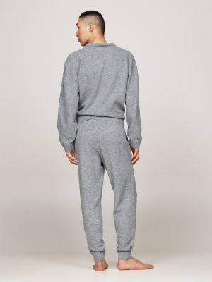 grey th established lounge joggers with wool for men tommy hilfiger