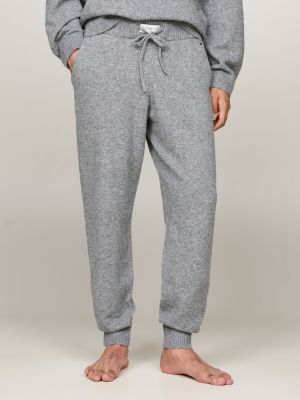 grey th established lounge joggers with wool for men tommy hilfiger