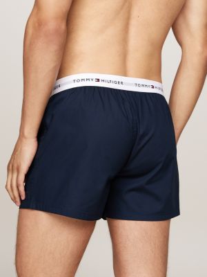 blue 2-pack signature logo woven boxer shorts for men tommy hilfiger