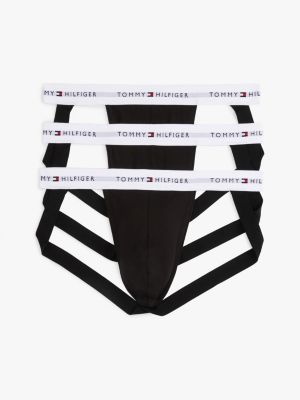 multi 3-pack signature logo jockstraps for men tommy hilfiger