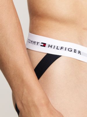 3 pack sospensorio con logo ripetuto blu da uomini tommy hilfiger