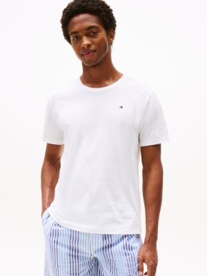 white 3-pack crew neck t-shirts for men tommy hilfiger