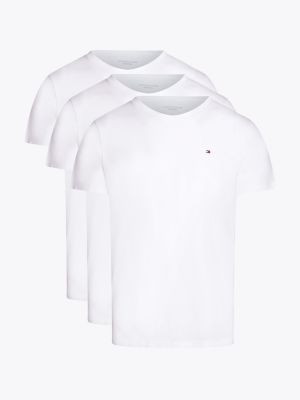 white 3-pack signature jersey lounge t-shirts for men tommy hilfiger