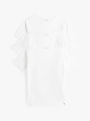 white 3-pack crew neck t-shirts for men tommy hilfiger