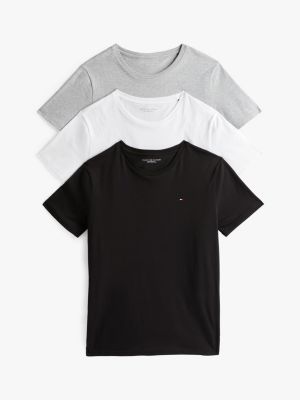 multi 3er-pack signature t-shirts mit stickerei für herren - tommy hilfiger