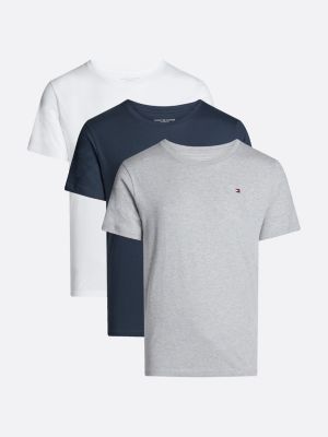 3 pack t-shirt grey da uomini tommy hilfiger