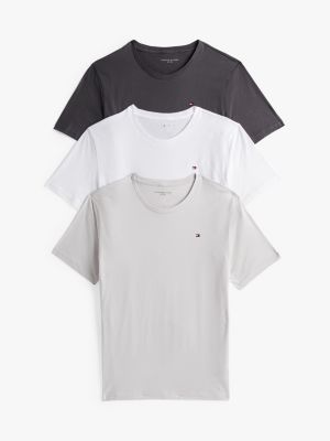 multi 3er-pack signature t-shirts mit stickerei für herren - tommy hilfiger