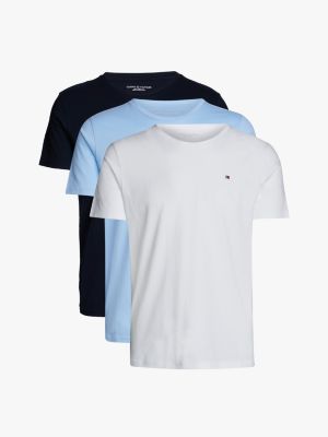 white 3-pack crew neck t-shirts for men tommy hilfiger