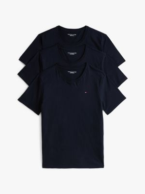 pack de 3 camisetas signature bordadas multicolor de hombres tommy hilfiger