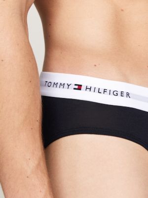 5 pack slip con elastico iconico bianco da uomini tommy hilfiger