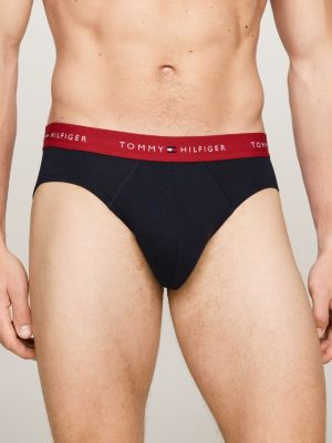 5 pack slip con elastico iconico bianco da uomini tommy hilfiger