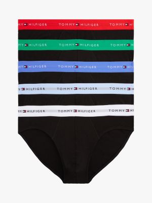 multi 5-pack signature logo waistband briefs for men tommy hilfiger