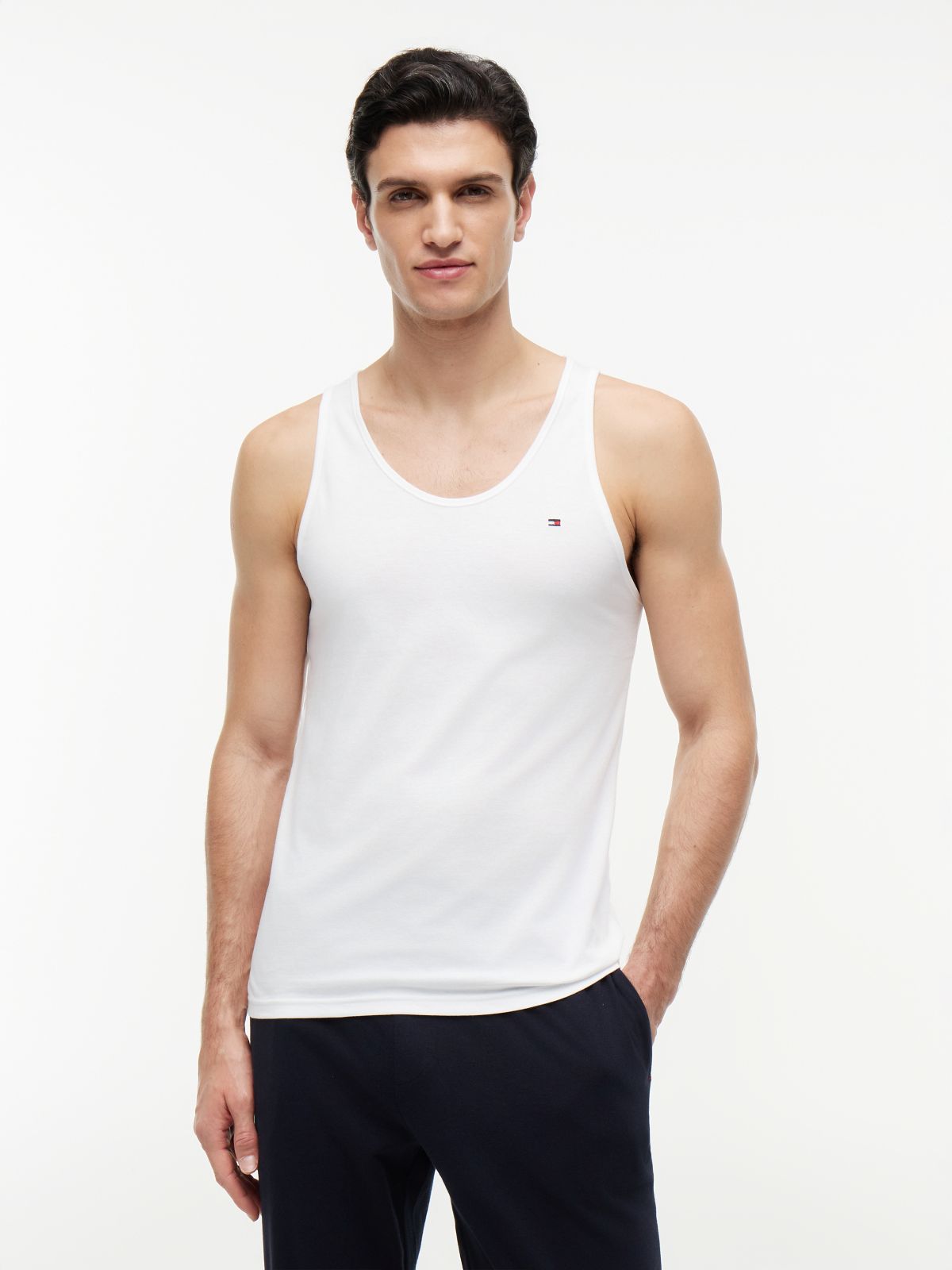 3-Pack Signature Round Neck Tank Tops — White