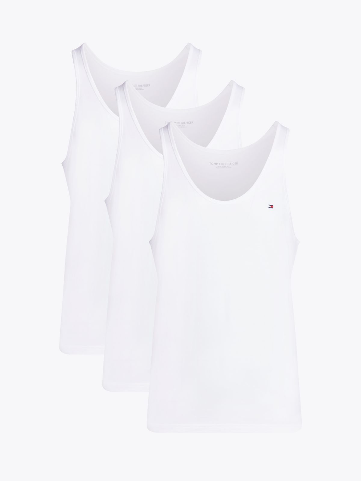 3-Pack Signature Round Neck Tank Tops — White