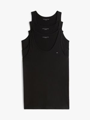  black 3-pack signature tank tops for men tommy hilfiger