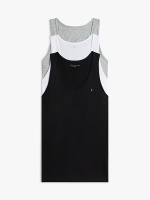 blue 3-pack signature round neck tank tops for men tommy hilfiger