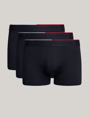 lot de 3 boxers en microfibre à ceinture logo blue pour hommes tommy hilfiger