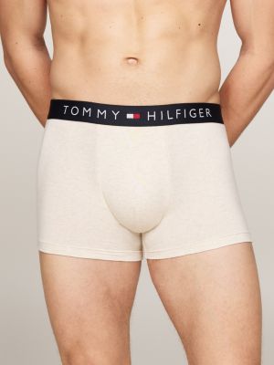 beige 3-pack th original logo waistband trunks for men tommy hilfiger