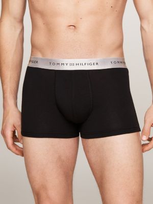 set de regalo de 3 calzoncillos trunk gris de hombres tommy hilfiger