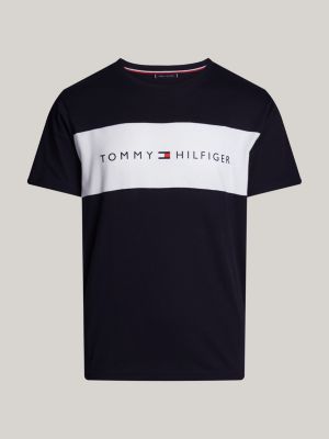 blau original lounge-t-shirt mit color block für herren - tommy hilfiger