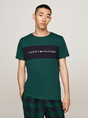 green original colour-blocked lounge t-shirt voor heren - tommy hilfiger