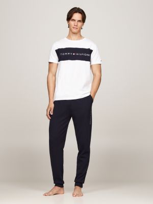 weiß original lounge-t-shirt mit color block für herren - tommy hilfiger