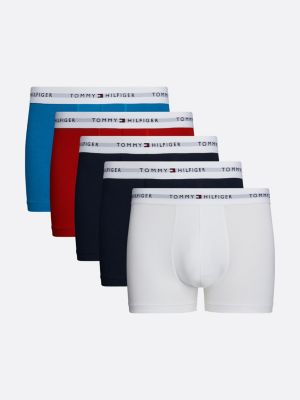 white 5-pack repeat logo trunks for men tommy hilfiger