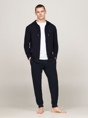 blue zip-thru lounge hoody for men tommy hilfiger
