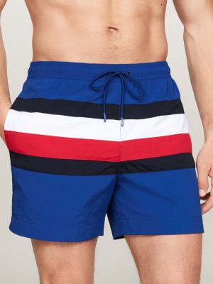 costume shorts global stripe media lunghezza blue da uomini tommy hilfiger