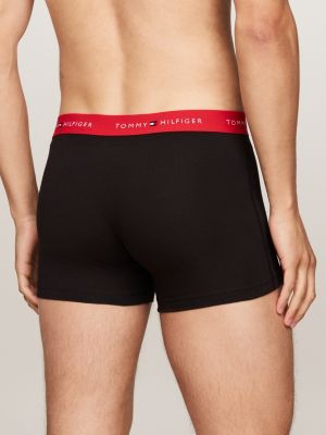 red 3-pack repeat logo waistband trunks for men tommy hilfiger