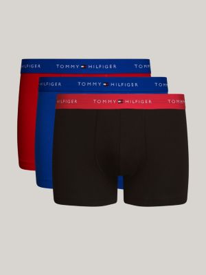 3 pack boxer aderenti con logo ripetuto red da uomini tommy hilfiger