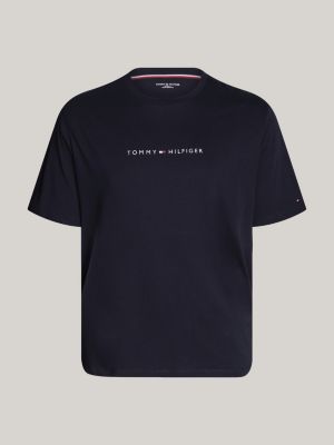 blau plus original lounge-t-shirt mit logo für herren - tommy hilfiger