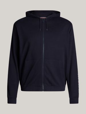 blue plus th original zip-thru lounge hoody for men tommy hilfiger