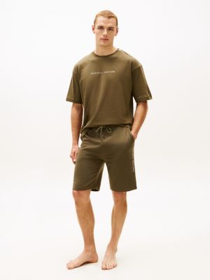 khaki th original logo sweat shorts for men tommy hilfiger