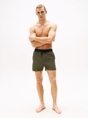 khaki heritage mid length swim shorts for men tommy hilfiger