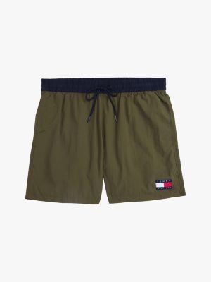 khaki heritage mid length swim shorts for men tommy hilfiger