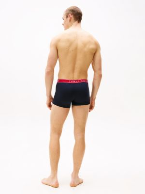 multi 3-pack logo waistband trunks for men tommy hilfiger