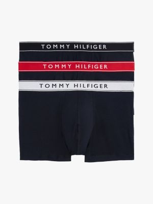 multi 3-pack logo waistband trunks for men tommy hilfiger