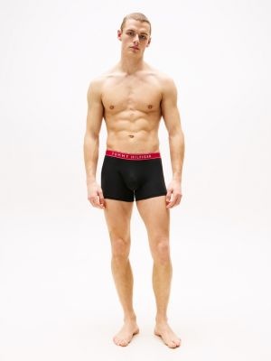 multi 3-pack logo waistband trunks for men tommy hilfiger