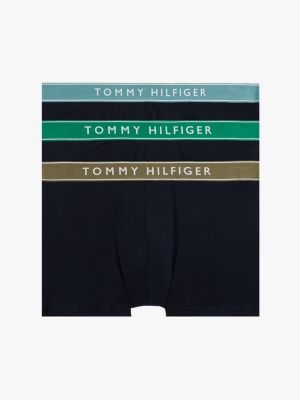 multi 3-pack logo waistband trunks for men tommy hilfiger
