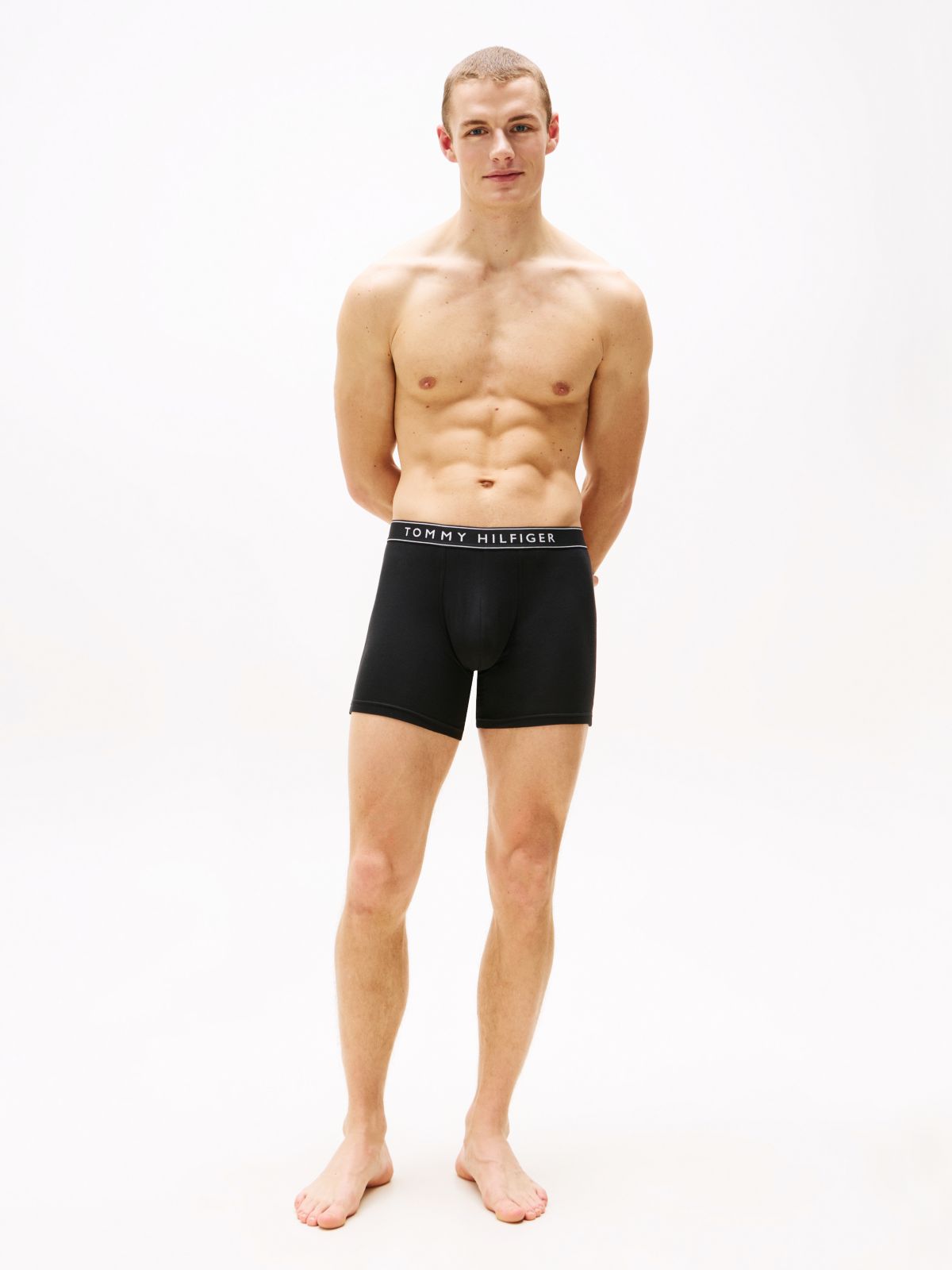 3-Pack Essential Logo Waistband Boxer Briefs — Black