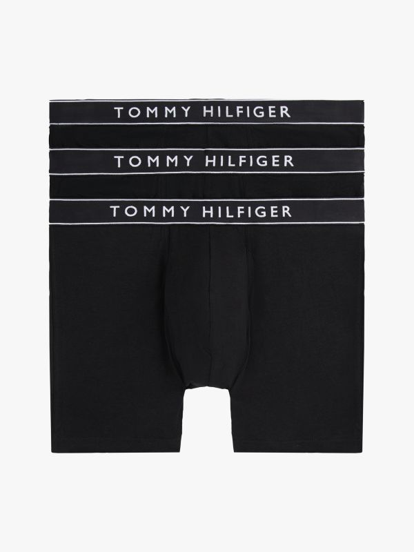 3-Pack Essential Logo Waistband Boxer Briefs — Black