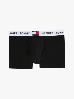 czarny obcisłe bokserki th heritage z logo dla mężczyźni - tommy hilfiger