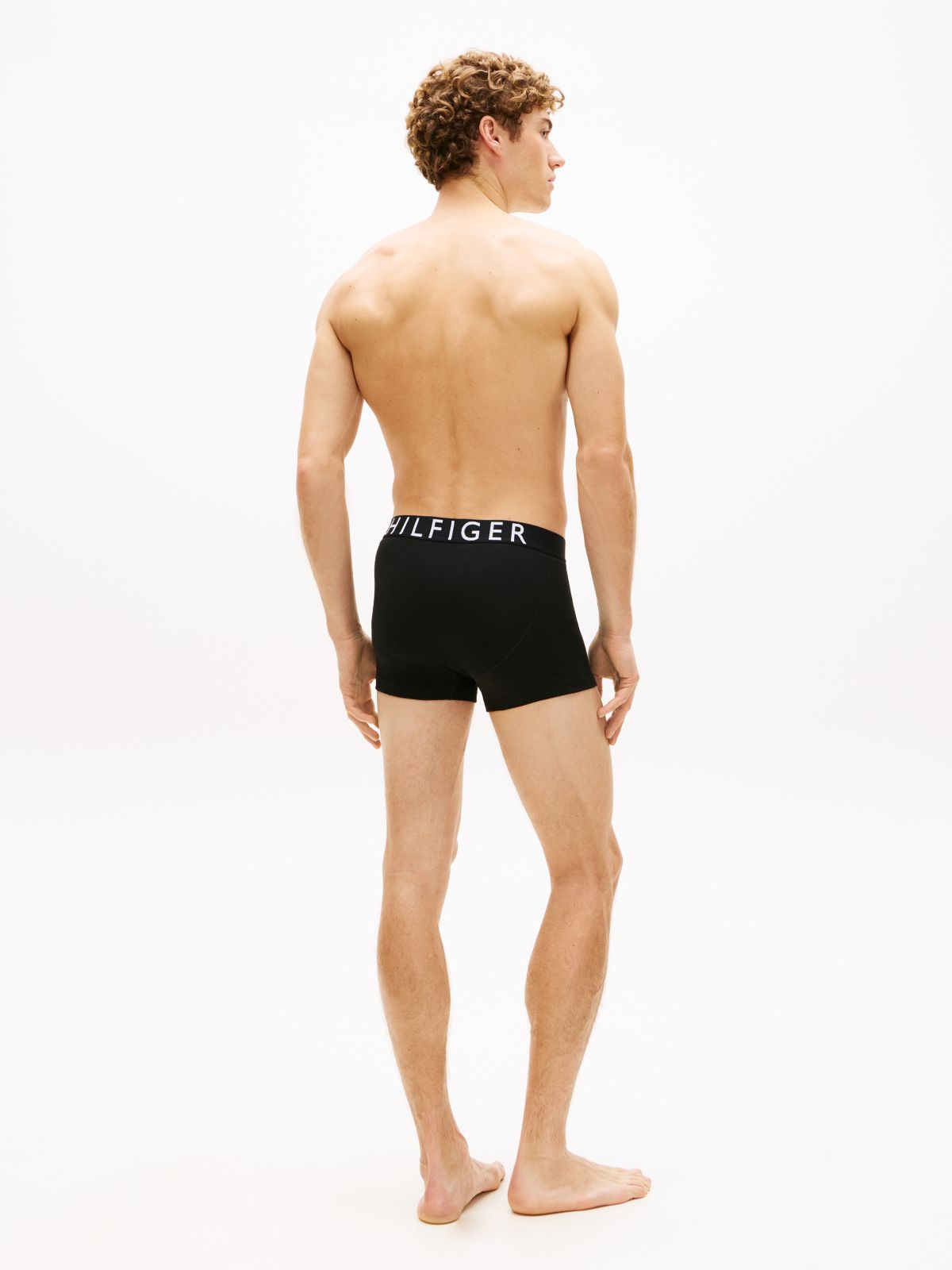 3-Pack Contrast Logo Waistband Trunks — Black