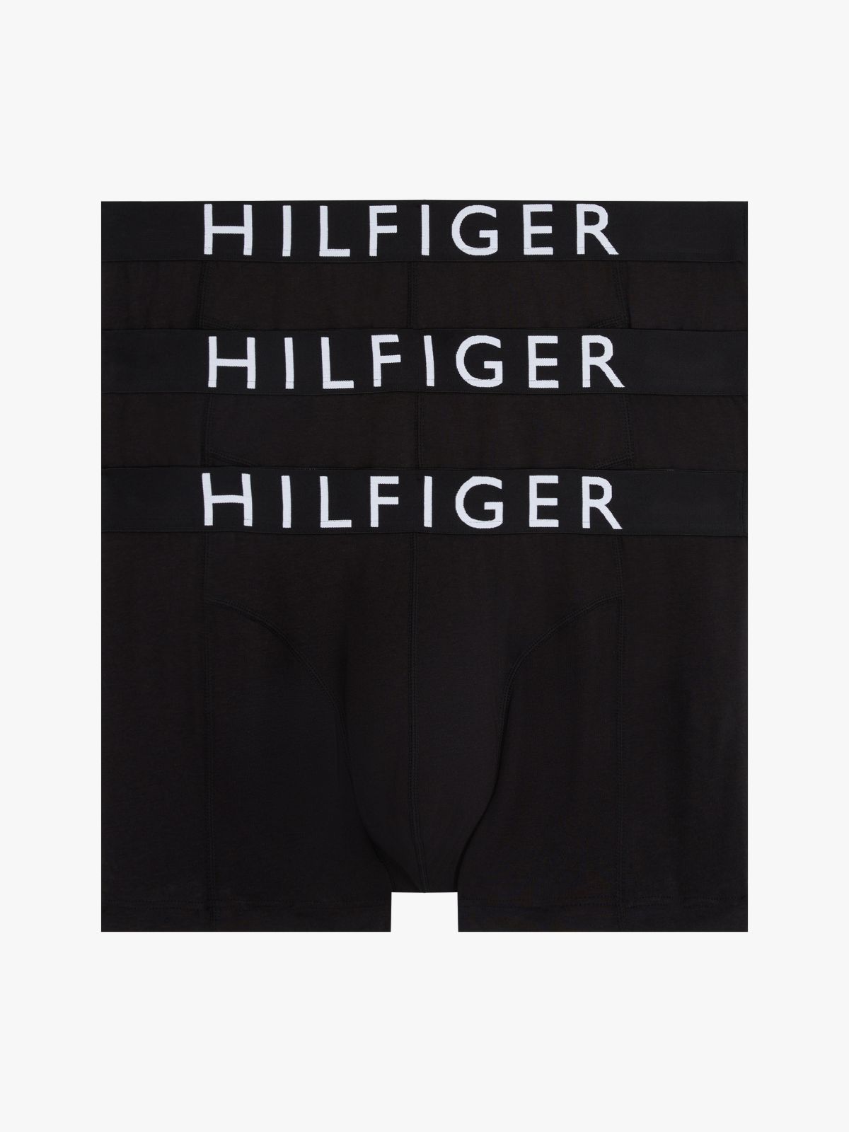 3-Pack Contrast Logo Waistband Trunks — Black
