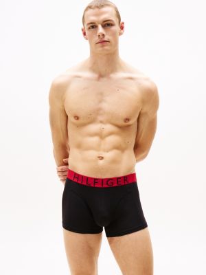 multi 3-pack contrast waistband trunks for men tommy hilfiger