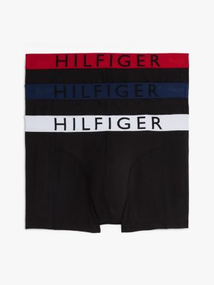 multi 3-pack contrast waistband trunks for men tommy hilfiger