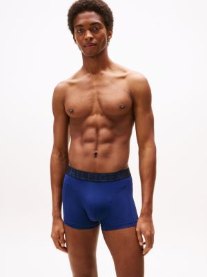 multi 3-pack microfibre logo waistband trunks for men tommy hilfiger