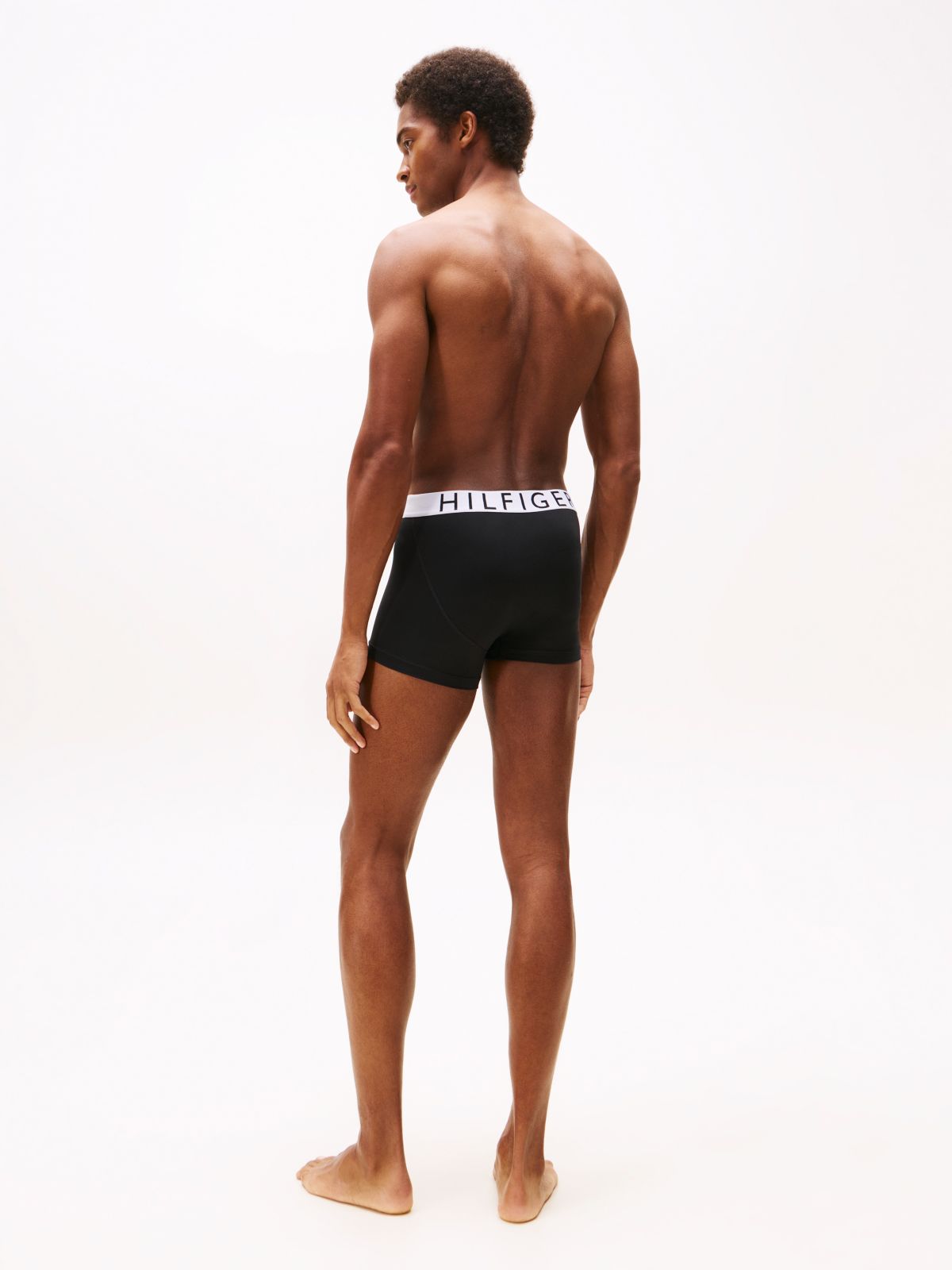 3-Pack Microfibre Logo Waistband Trunks — Black